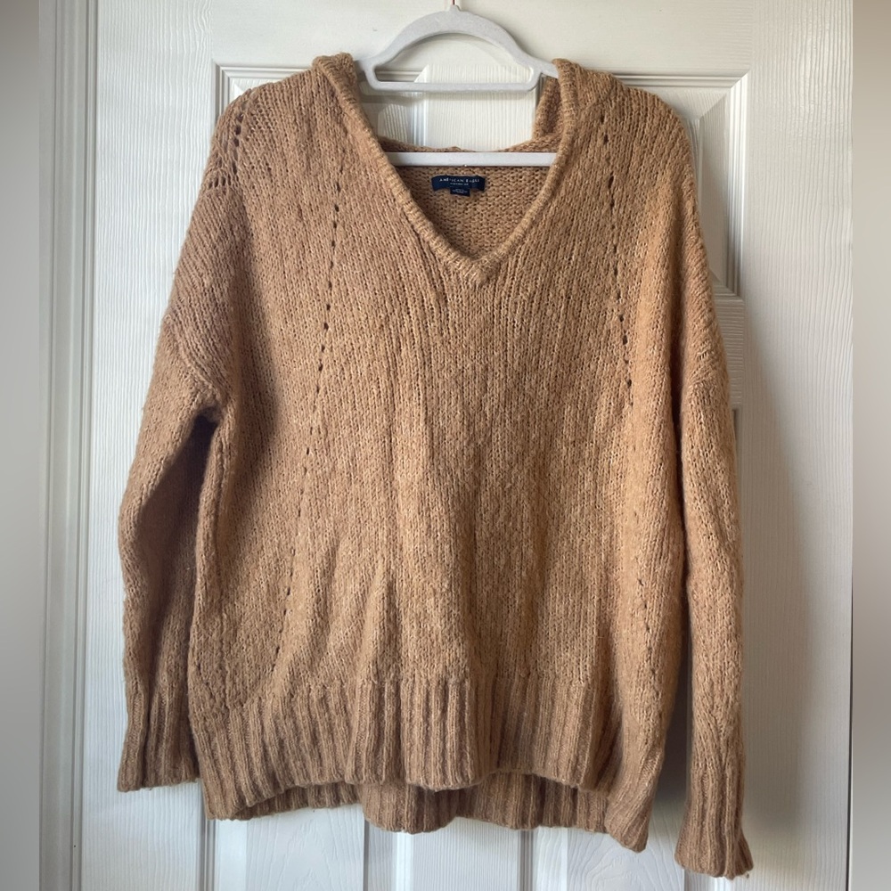 American Eagle oversized hooded sweater - Brown Nit, Women’s Medium